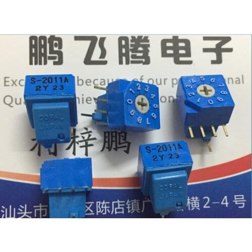 1PCS Original Japanese COPAL S-2011A 0-9/10-bit rotary dial coding switch side adjustment 4:1 positive code