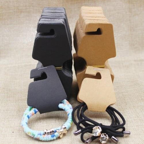 5*12cm 200pcs per lot kraft/black blank necklace jewelry dispaly card paper hair ornaments folded display package card
