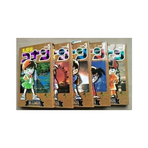 5 Books Vol.1-5 Mystery Detective Conan Comic Japan Kudo Shinichi Kids Logic Thinking Story Picture Japanese Manga Book Age 8
