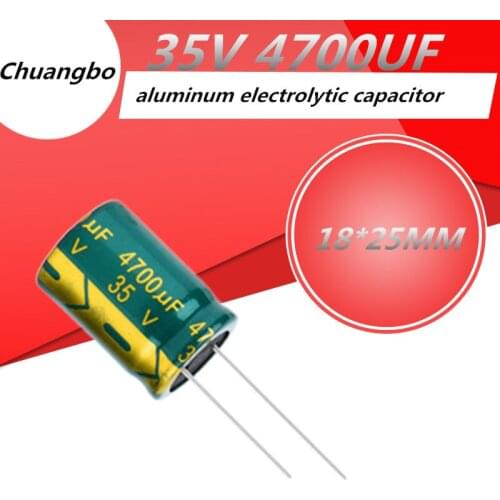 5pcs 35V 4700UF 18*25MM Higt quality Aluminum electrolytic capacitor 35V 4700UF Low ESR/impedance high frequency 18*25MM