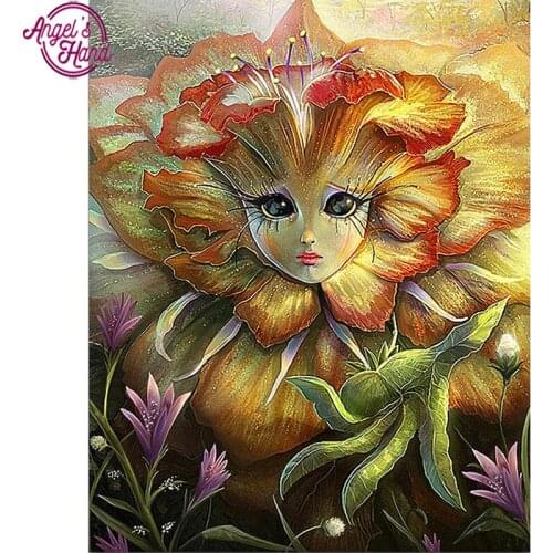 5D DIY Diamond embroidery Flower Fairy full round Diamond mosaic Cartoon Full square Diamond painting Cross stitch Fairy Sale