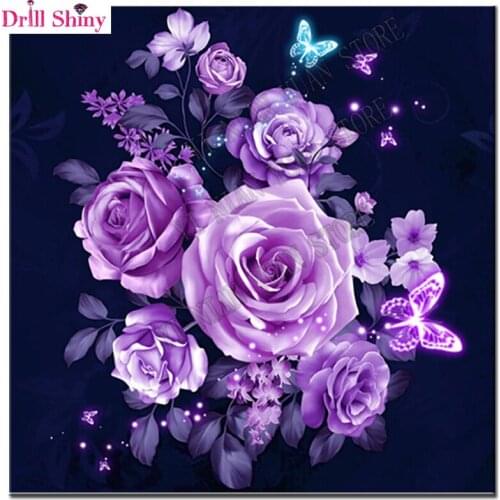 Diamond Embroidery Flowers Diamond Painting Cross Stitch Kits Rose wall sticker Full Square Resin Diamond Mosaic Home Decoration
