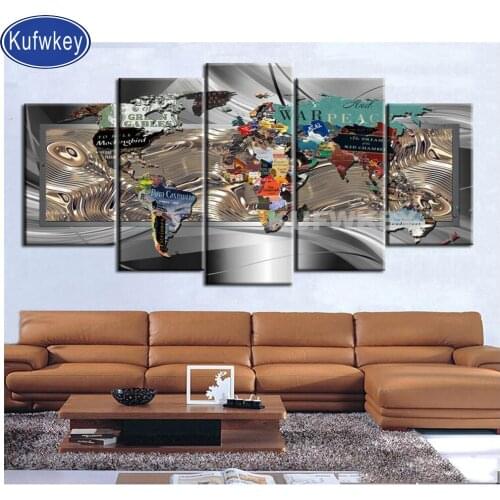Diamond painting 5 pcs diamond set full square diamond painting 5d diy puzzle embroidery decoration wonderfully world map,gift