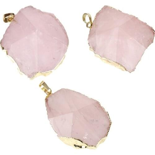 One Piece Fashion Jewelry Pendants for Women Metal Alloy Angular Gem Stone Many Styles Necklace Pendants Components