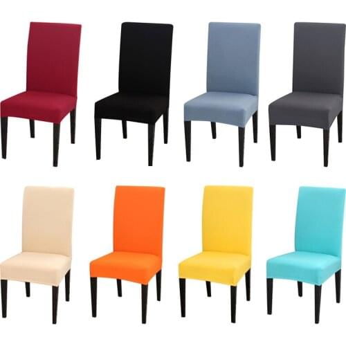 Solid Stretch Chair Cover Anti-dirty Dining Chair Covers Slipcovers for Kitchen Home Decoration Wedding Banquet Hotel Chairs