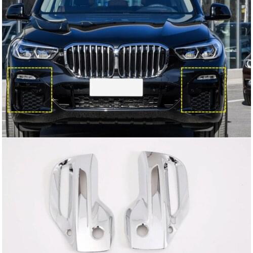 For BMW X5 G05 2019 2020 ABS Chrome Front Fog Light Lamp Cover Trim Molding Bezel Garnish Sticker