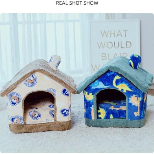 Pet House Kennel Cat House Small Dog Kennel Removable and Washable Folding Pet Bed Pet Supplies Dog Supplies