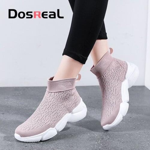 Dosreal Women Flats Shoes Autumn Fashion Socks Sneakers Shoes For Females Breathable Chunky Sneakers Comfortable Casual Shoes