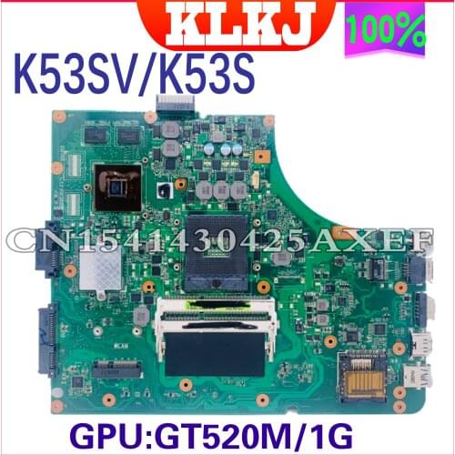KLKJ K53SV For ASUS K53S K53S K53SM K53SC K53SJ Mainboard Motherboard GT520M-1G Motherboard Integrated Test