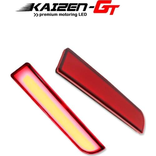 Red LED Bumper Reflectors Lights w/Sequential Turn Signal Light For Mitsubishi Lancer Evolution X Outlander Tail Rear Fog Light