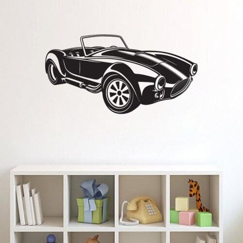 Creative Car Wall Decal Retro Car Poster Vinyl Window Stickers Nursery Kids Boys Bedroom Garage Home Decoration Wallpaper