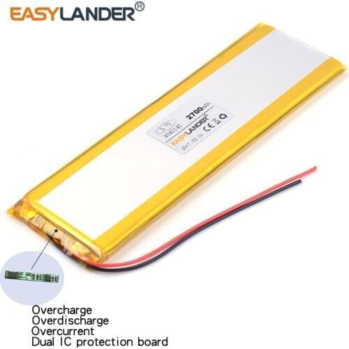 4045145 3.7V 2700mAh Rechargeable Li-Polymer Li-ion Battery For GPS PSP power bank e-book Tablet SOAIY M701 Teclast P76A