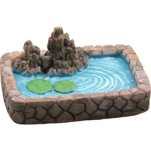 M17D 4pcs Fairy Garden Miniature Pond Ornaments Kit for Miniature Garden Accessories Home Micro Landscape Decoration