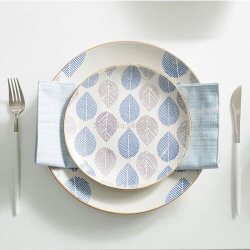 European-style ceramic tableware set Western restaurant household large fish plate hand-painted fresh western food dish