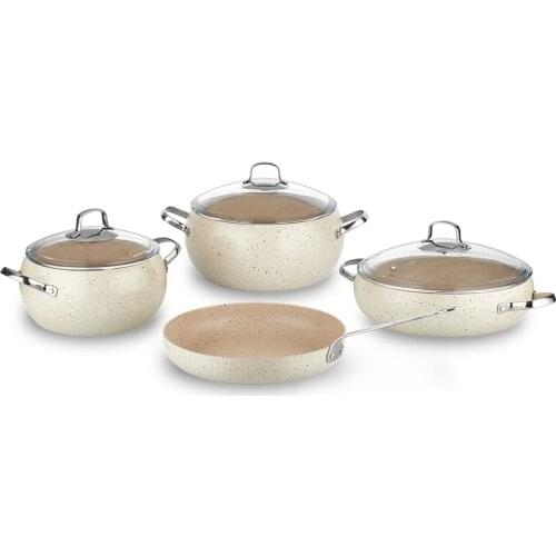 Cookware Set 4 piece Granite Stew Pot Made in Turkey
