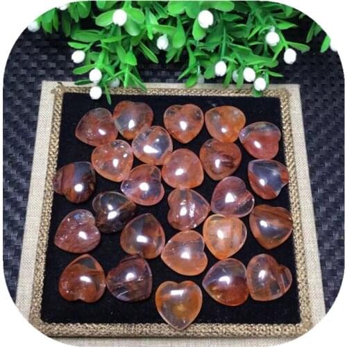 New Natural Quartz red healer Shaped Stone red Crystal Carved Palm Love Healing Gemstones