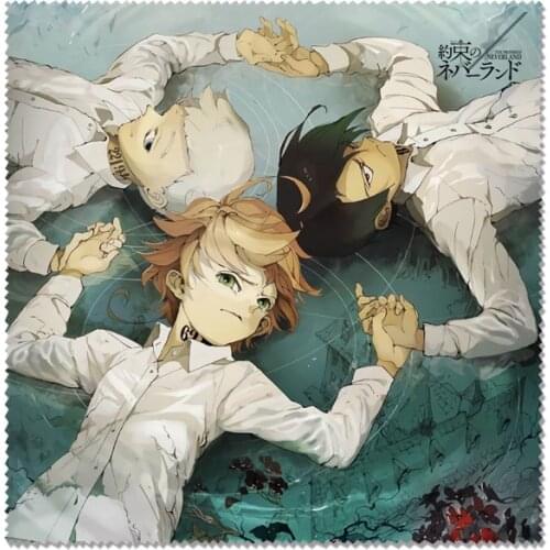 The Promised Neverland Anime Glasses Cleaner 150mm*150mm Microfiber Glasses Cleaning Cloth For Lens Phone Screen Cleaning Wipes