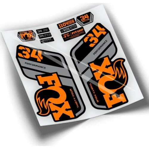 Complete KIT of compatible stickers for FOX 34 PERFORMANCE 2021 BICOLOR WP416 cycling accessories