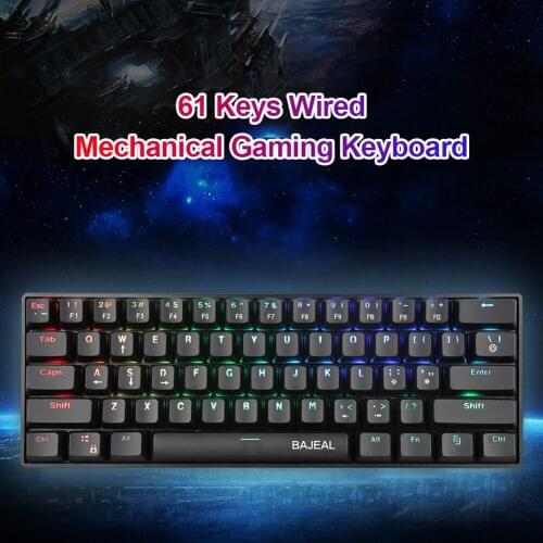 Type-C Wired 61 Keys Blue Switch Mechanical Gaming Laptop Tablet Mini Keyboard Gamin Keyboard Touchpad Inalambric
