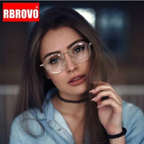 RBROVO 2021 Round Glasses Frame Luxury Glasses Women Mirror Eyeglasses for Women/Men Anti-blue Light Lentes De Lectura Hombre