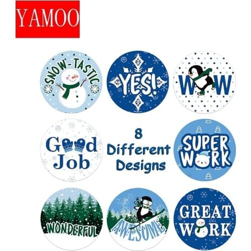 Snowman Reward Sticker Christmas 1 Inch "Great Work" Scrapbooking for Kids Child DIY Decoration