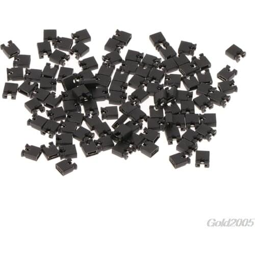 100pcs Pin Header Jumper blocks Connector 2.54 mm for 3 1/2 Hard Disk Drive CD/DVD Drive Motherboard and/or Expansion Card G25