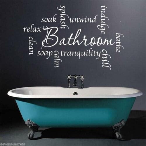 Modern Soap Clean Bathe Splash Wall Sticker Bathroom Toilet Wall Decal Vinyl Home Decor