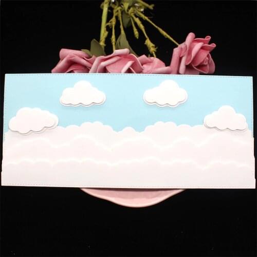 KSCRAFT Clouds Slimline Borders Metal Cutting Dies Stencils for Scrapbooking/photo album Decorative Embossing DIY Paper Cards