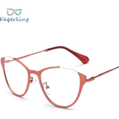 Unisex Glasses Transparent Womens Frame Degree Eyeglasses Oversized Cat Eye Glasses Frame Clear Lens Glasses Lunette ZB-86