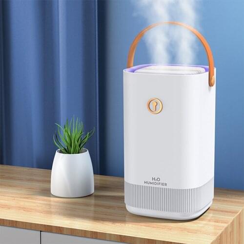 Dual Nozzle Home Air Humidifier Heavy Fog Large Capacity 3300ml Mist Maker Atomizer 7 Color LED Light USB Aroma Humidificador