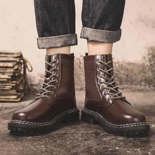 Vesonalankle casual ANKLE boots heel Winter cowboy western mens BOOTS zapatos men mens platform boot hombre shoes vintage