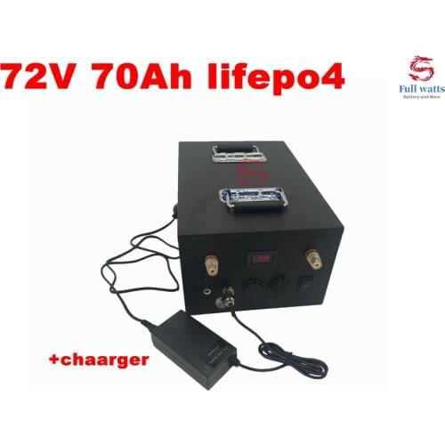 Waterproof 72V 70Ah lifepo4 battery High Power Lithium BMS for 7000w 5000w bicycle bike scooter Motorcycle + 10A charger