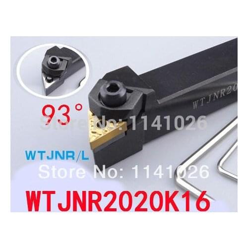 WTJNR2020K16 20*20*125mm CNC Turning Tool, Metal Lathe Cutting Tools,Lathe Machine Tools, External Turning Tool W-Type WTJNR/L