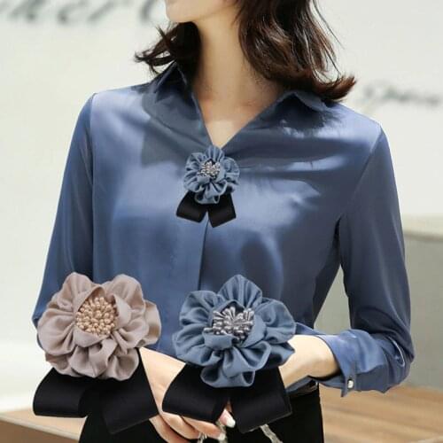Korean Fashion Fabric Ribbon Bow Brooch Rose Flower Bowknot Neck Ties Corsage Brooches Collar Pin for Women Clothing Accessories