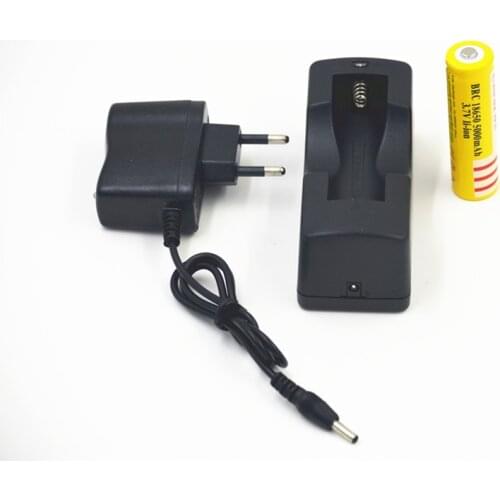 1pcs 18650 3.7V 5000mAh High power Li-ion Battery+AC Charger + Charger Base for Single 18650 Rechargeable Li-Ion Battery