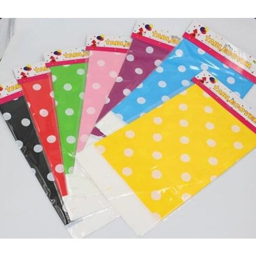 180*108cm Dot Tablecloth Table Cover Table Skirt Disposable Party Festival wedding birthday Christmas Halloween