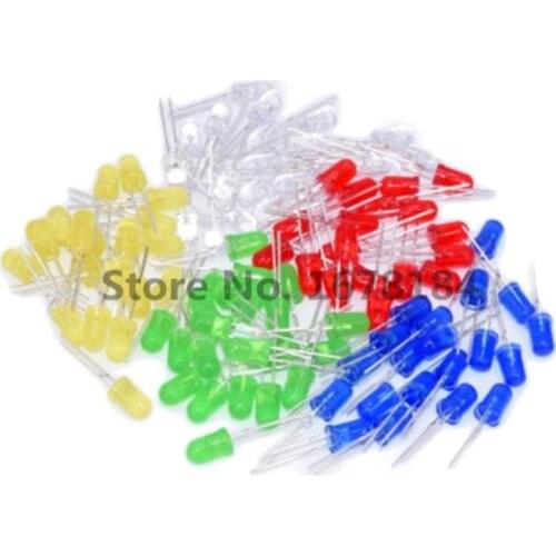 1000pcs 5mm LED Diode 5 mm White Green Red Blue Yellow DIY Light Emitting Diode