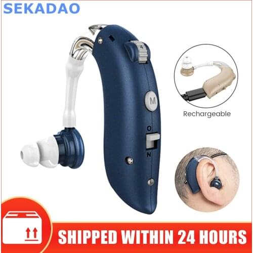 2021 Newest Medical Mini Rechargeable Hearing Aid Digital BTE Hearing Aids Adjustable Tone Sound Amplifier Portable Deaf Elderly