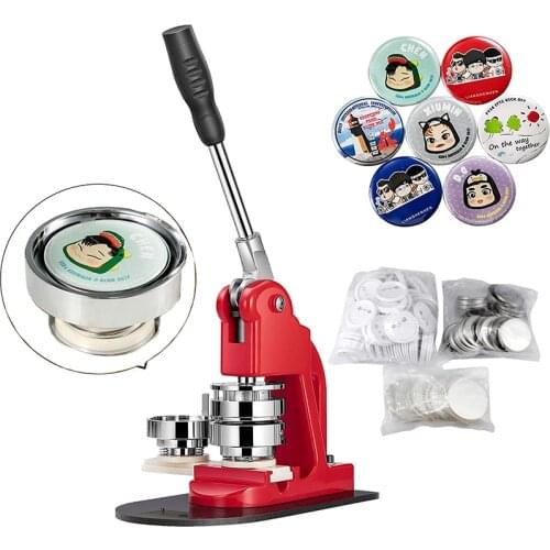 2021 New Pin Badge Maker Punch Press Machine 100pcs Badges Blank and Circle Cutter Button Maker 58mm