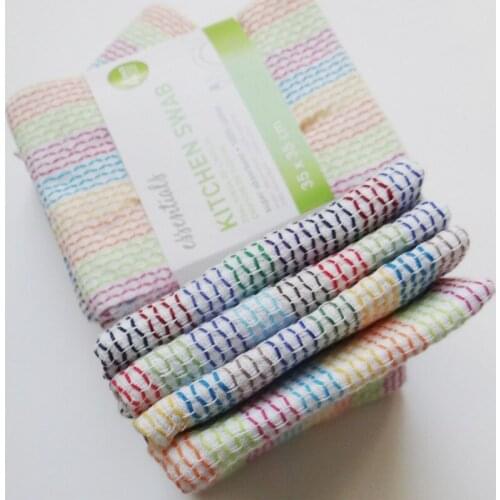 4pcs/set Dishcloth Tableware Cleaning Cloths Kitchen Swab Kitchen Towel Pure Cotton Dish Cloths 34x34cm Practical and durable