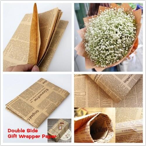 52x75cm Wrapping Paper Vintage Newspaper Gift Wrap Artware Packing Package Paper Christmas Kraft Paper Book Color Accessories