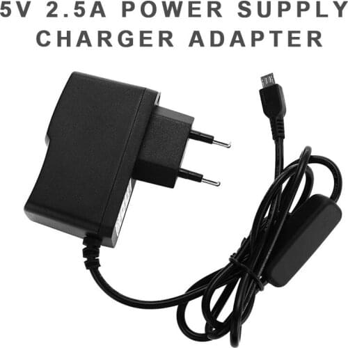 5V2.5A Micro USB AC DC Power Adapter EU US Plug Charger Supply Charegr 5v 2.5a For Raspberry Pi Zero With on / off switch cable