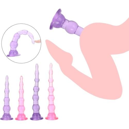 Soft Bead Anal Adult Extra Long Dildo Ass Plug Anal Plug Massage Stimulate Expand Anal Sex Toys Gay Men
