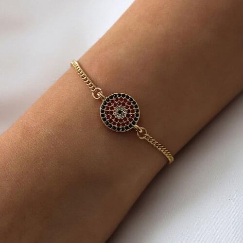 Ins Gold Chain Colorful Acrylic Stones Round Disc Adjustable Anklets Bracelets Trendy Korean Fashion Women Party Jewelry