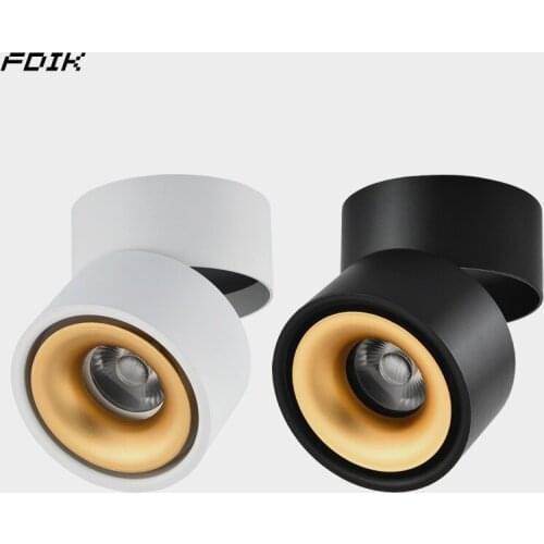 Dimmable COB LED Downlights Surface Mounted LED Ceiling Lamps 7W10W15W Foldable And 360° Rotatable Background Track Spot lights