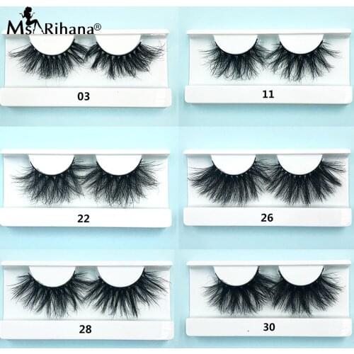 Dramatic Mink Eyelashes Bulk Wholesale 3D Fluffy Handmade Cruelty Free False Eyelashes Natural Long 25MM Mink Lashes Extension