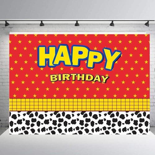 Toy sroty Backdrop Boys Girls Kids Cartoon Banner Birthday Party decor Photography Background Children Baby Cake dessert B381