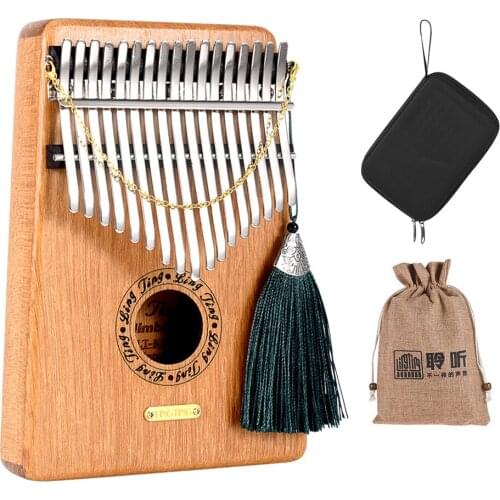 LINGTING 17 key kalimba K17G 17-key Portable Thumb Piano Kalimba Mbira G Tonality Sandalwood Material with Storage Bag kalimba