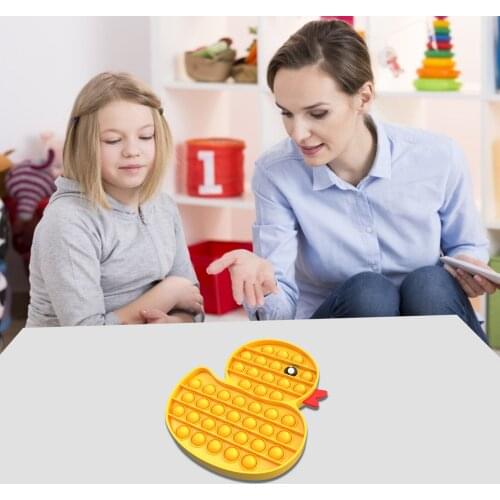 Little Yellow Duck Push Bubble Sensory Fidget Toys Autism Special Needs Squeeze Anti-stress Stress Reliever Adult Toys
