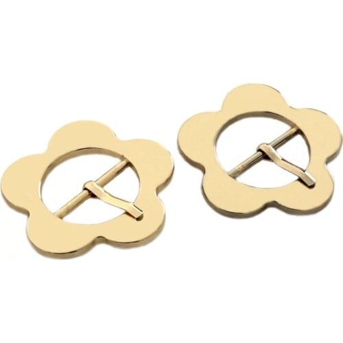 1pcs Metal Fashion Flower Shape Belt Buckle New Style Single Pin Buckle for DIY Leather Craft Bag Strap Belt Garment Webbing